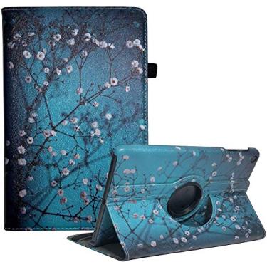 Imagem de Capa para Samsung Galaxy Tab A 10.1 2019, suporte giratório de 360 graus, capa inteligente para tablet Samsung Tab A de 10,1 polegadas [SM-T510/T515] versão 2019 (flor de ameixa)