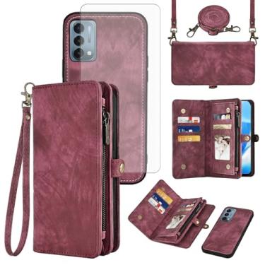 Imagem de Asuwish Capa de celular para OnePlus Nord N200 5G com zíper carteira celular com película de vidro temperado alça flip porta-cartões One Plus N 200 G5 1 Plus 200N 1plus One+ 1+ N2005G 2021 mulheres