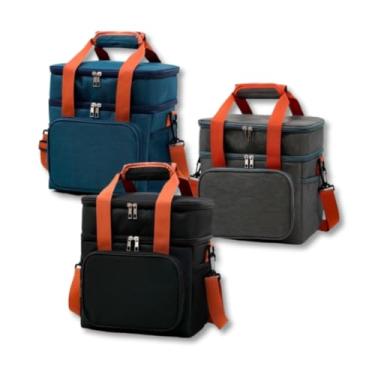 Imagem de Bolsa Térmica Premium Multi Cores com Duplo Compartimento, Alça Removível e Isolamento de Alumínio – Mantém Bebidas e Refeições Geladas ou Quentes o Dia Todo