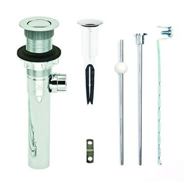 Imagem de PF WaterWorks PF0732-AB-CH pia/lavatório banhado ABS EasyPOPUP universal pop-up conjunto de drenagem - fácil remoção de tampa - latão antigo, Sem ladrão na pia, Tailpiece Dia 1.25 in, Chrome