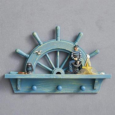 Imagem de Prateleiras flutuantes de parede de madeira artesanais elegantes e simples, resistentes e usadas em salas com sentimentalismo