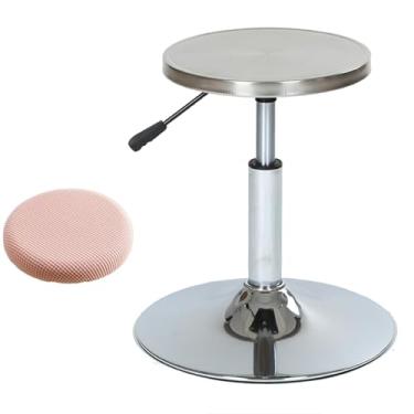 Imagem de WYUYIWH Banqueta giratória de aço inoxidável com almofada de assento e rodas gratuitas, cadeira de elevação para bar, laboratório, escritório, barbeiro, cozinha e loja, dedicação altruísta
