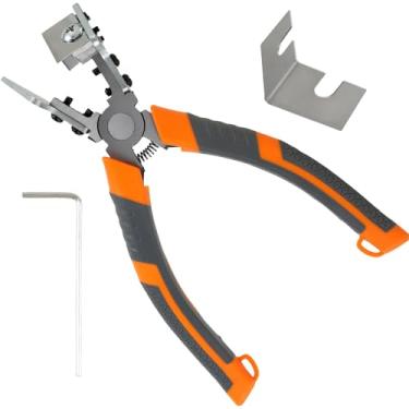 Imagem de Tesoura de esquadria em forma de V, liga de aço de liga de 90°, tesoura de tira de borracha resistente em ângulo reto, cortador em V, alicate de janela com chave inglesa para porta de janela (laranja)