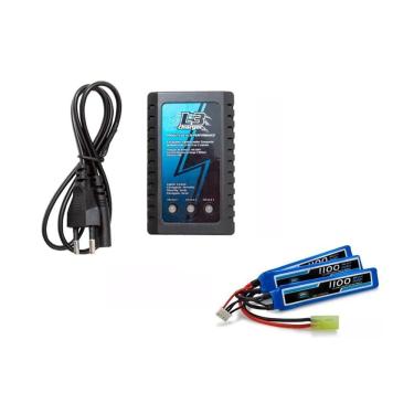 Imagem de Bateria Airsoft Lipo 11.1v-3s - 1100mah + Carregador Lipo