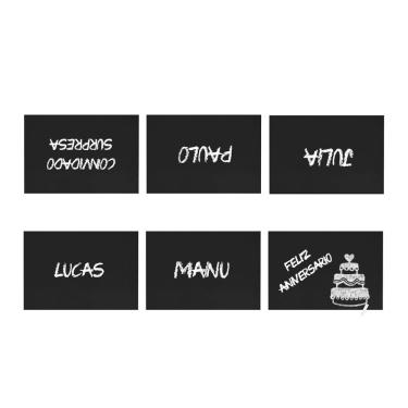 Imagem de Jogo Americano Preto Personalizavel Giz Lousa Dupla Face 6un