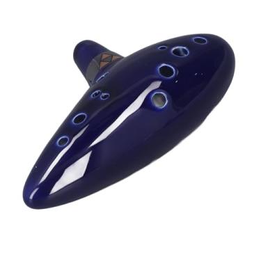 Imagem de RiToEasysports Kit de Ocarina de Cerâmica Com 12 Furos de Som Com Descanso para As Mãos e Notas Musicais para Artistas Criativos Azul