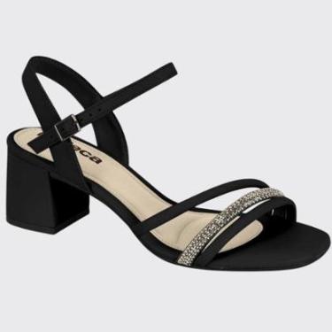Imagem de Sandália Feminina Salto Bloco Tira Strass Moleca 5496.113.29176-Feminino