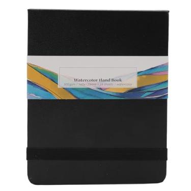 Imagem de HEEPDD Watercolor Journal, 24 Folhas 300gsm Multifuncional Jornal Aquarela Jornal Grosso Capinho de Couro PU Portátil PocketBons para Viagens Ao Ar Livre NAN (SA-DQ22005)