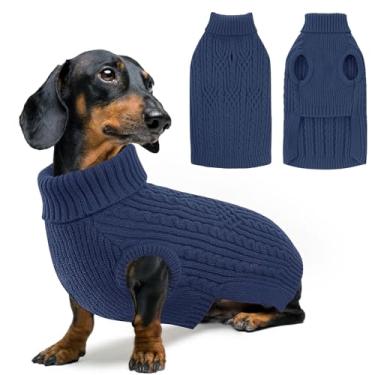 Imagem de SUNFURA Suéter de cachorro XS, suéter de cachorro para cães pequenos, meninas, meninos, suéter de Natal para cães, gola rolê, moletom de malha de ação de graças, roupas quentes de chihuahua para
