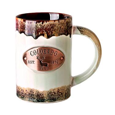 Imagem de Americaware Caneca de medalhão de cobre Colorado esmalte reativo de 425 g