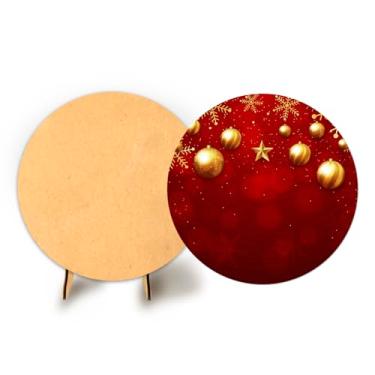 Imagem de Painel Redondo Com Elastico 50cm Flores + Suporte MDF (NAT131)