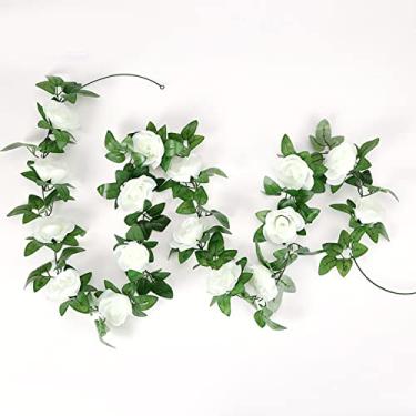 Imagem de Pssopp Videira Artificial Hera Suspensa Durável para Decoração de Festa de Casamento, Uso Interno/externo, Pano de Seda + Guirlanda Falsa de Plástico para Aniversário, Festa de Aniversário - 7,87