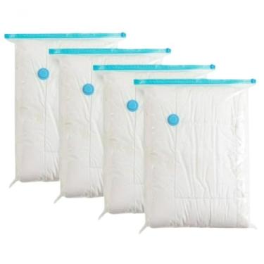 Imagem de Kit 10 Saco A Vacuo Organizador Reutilizaveis 40x60 50x60cm Economiza 80 Espaco Mala Viagem Guarda Roupa Sacos A Vacuo Para Mala(10- (60X80))