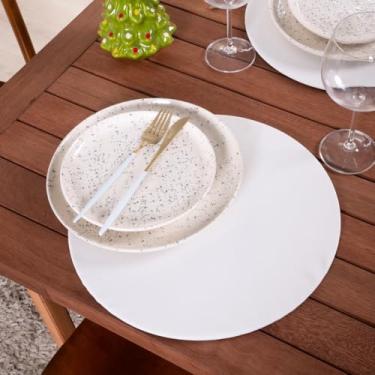 Imagem de Capa para Sousplat Basic, Tecido Oxford, Verde, Branco, Palha Preto, Vermelho, 35cm Diâmetro, Decoração Mesa de Jantar (Palha)