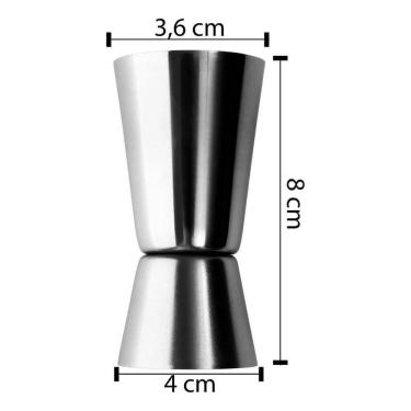 Imagem de 2X Dosador Duplo De Bebidas Medidor Coquetel Inox Bartender