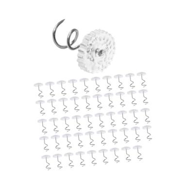 Imagem de Fenteer Grampos para lençóis sem rastros, pregos espirais, cabeças transparentes para fixação segura, pinos espirais, pinças, 50 Peças