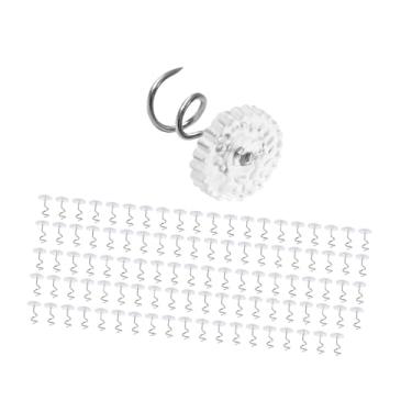Imagem de Fenteer Grampos para lençóis sem rastros, pregos espirais, cabeças transparentes para fixação segura, pinos espirais, pinças, 100 Pedaços