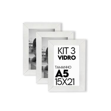 Imagem de Porta retrato de Vidro 15x21 Kit com 3 Molduras Para Foto para uso na 