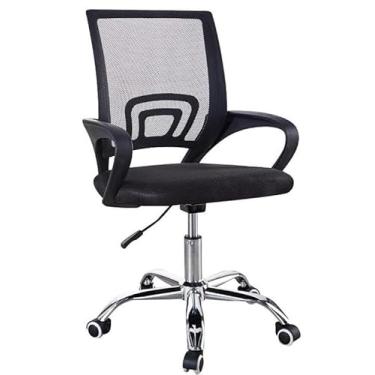 Imagem de Cadeira Escritório Secretaria Mesh Giratoria Ergonômica Ajuste Altura Tecido Respirável Em Mesh Espuma Assento Base Metal Ergo Home