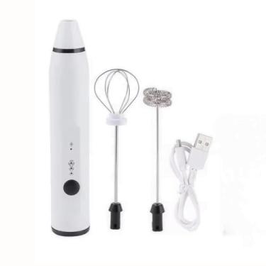 Imagem de Mini Mixer Elétrico Portátil Recarregável USB – 3 Velocidades | Batedor de Ovos, Leite e Café | Potente e Prático