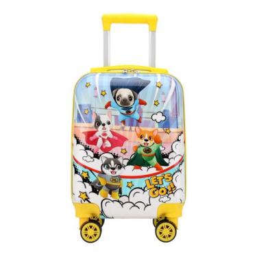 Imagem de Mala De Viagem Bordo Pequena Infantil Rodinhas 360 Cruzeiro, Verde, Az