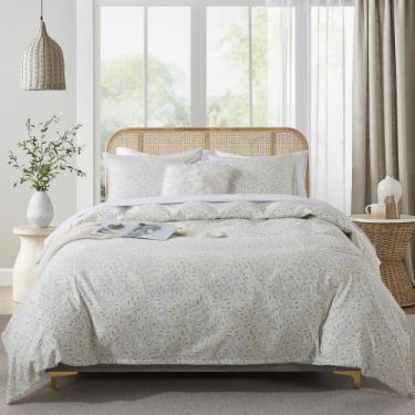 Imagem de Conjunto de capa de edredom HoneiLife Floral 100% algodão queen size
