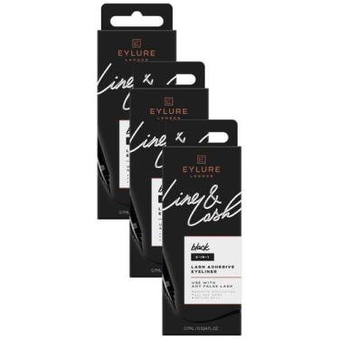 Imagem de Eyeliner Eylure Line & Lash 2 em 1, adesivo de ponta de feltro 0,7 mL