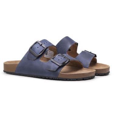 Imagem de Sandalia Masculina ANBoots Papet em Couro Legitimo - Fossil Azul, Foss