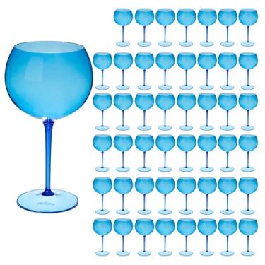 Imagem de Taça De Gin Curves 600ml Kit 60UN Acrílico Alto Padrão (AZUL SAFIRA)