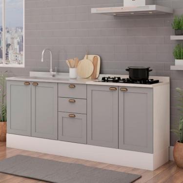 Imagem de Armário de Cozinha Genialflex Compact 2 Balcões Branco Fendi