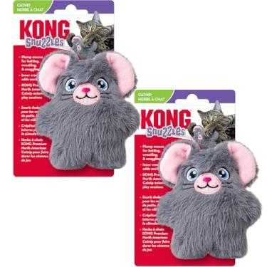 Imagem de KONG Brinquedo de pelúcia Cat Snuzzles Mouse – Macio e fofinho, sons de rachadura, erva de gato norte-americana premium, perfeito para rebatidas, luta livre e aconchego (pacote com 2)
