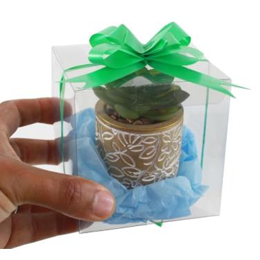 Imagem de 100 Caixa de Acetato Transparente 9x9 x 9 m Caixa para presente lembrancinha embalagem