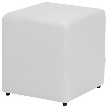 Imagem de Puff Quadrado Decorativo L02 Corino Branco - Lyam Decor