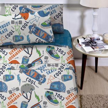 Imagem de Jogo De Lençol Planeta Mágico Solteiro 3 Peças Infantil Estampado - Skate - 100% Poliéster