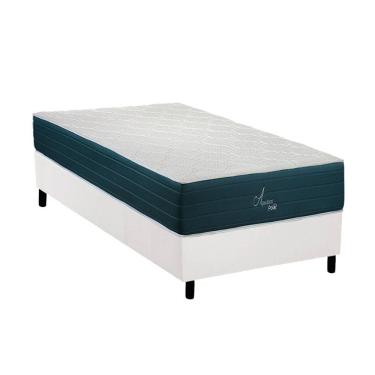 Imagem de Cama Box Solteiro: Colchão Molas Masterpocket Ensacadas Polar Aquariuns + Base Crc Courano White (88x188)