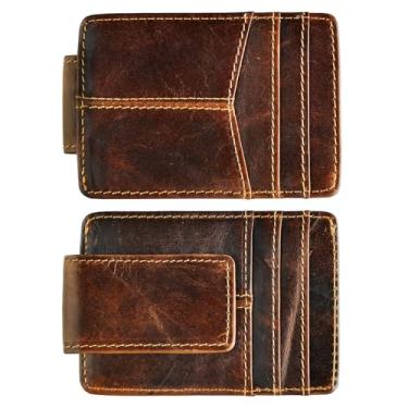 Imagem de Le'aokuu Carteira magnética masculina com clipe de dinheiro e clipe de dinheiro com bloqueio RFID, Um café RFID, Medium, Carteira RFID