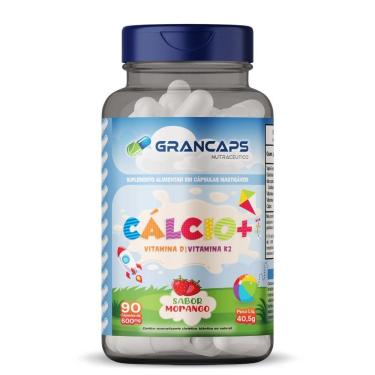 Imagem de Cálcio, Vitamina K2 E D3 Kids 90 Cápsulas 600mg Grancaps