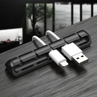 Imagem de Clipes de suporte de cabo, gerenciamento de cabos de mesa para cabos de alimentação e fios de dados – suporte de fio autoadesivo (CM05)