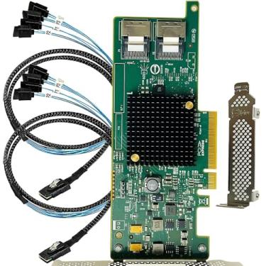 Imagem de Placa controladora RAID LSI 9207-8i 6Gbs SAS HBA P20 IT Mode para cartão expansor RAID unRAID ZFS FreeNAS + 2 cabos SATA 8087