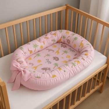 Imagem de Ninho Redutor Bebê Linha Safari – Conforto e Proteção para Menino e Menina no Berço (SAFARI ROSA)