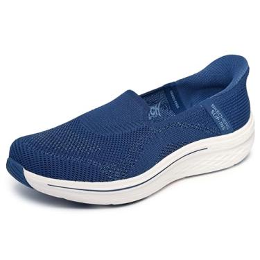 Imagem de Skechers Mocassim feminino sem cadarço Max Cushion Lite Aura Hands Free, Azul marino, 36