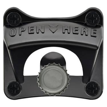 Imagem de Luwanburg Abridor de garrafa magnético preto montado em refrigerador quadrado abridor de tampa de cerveja