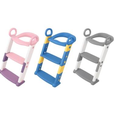 Imagem de Assento Redutor Infantil Vaso Sanitário Privada Com Escada Trono Troninho Desfralde (Rosa)