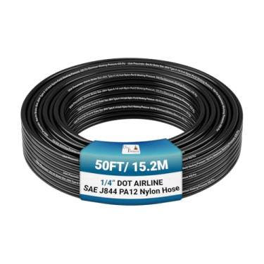 Imagem de Mangueira de viagem de ar de nylon Utah Pneumatic Air Line 0,63 cm Od 1,52 m SAEJ844, aprovada pelo DOT para sistema de freio de ar ou transferência de fluido (mangueira de ar de 1/4 polegada 15 m)
