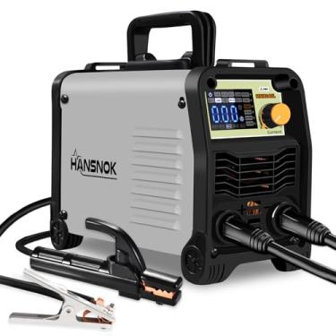 Imagem de HANSNOKTECH MMA 110/220V Tela LCD 140A ARC máquina de solda portátil IGBT Stick, alta eficiência para haste de solda de 1/40.6 cm-1/20.3 cm
