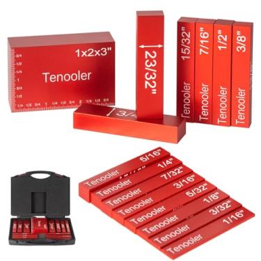 Imagem de Conjunto de blocos de configuração de precisão, medidor de altura de alumínio de 15 peças para serras de mesa e roteadores, marcações gravadas a laser para configuração precisa, conjunto rápido de