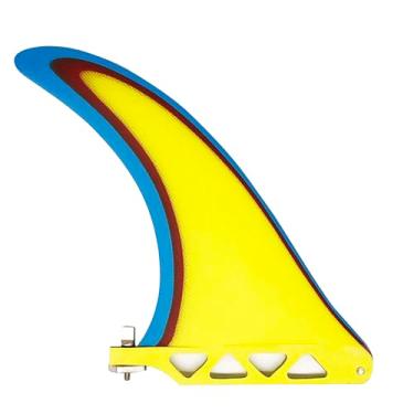 Imagem de Barbatana Longboard para prancha de surfe, 7, 8, 9, 25 cm, barbatana única - barbatana central para longboard, prancha de surf e paddle (amarelo)