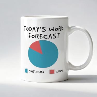 Imagem de LADOCK Caneca engraçada de escritório, presentes sarcásticos de colega de trabalho, caneca de café de cerâmica, presentes engraçados para mulheres, homens, colegas de trabalho, chefe, previsão de