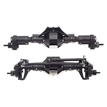 Imagem de Eixo traseiro dianteiro de metal para SCX10 90046 90047 1:10 Crawler Car, preto