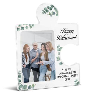 Imagem de QYCFDXD Moldura para presente de aposentadoria, presente de despedida para aposentadoria, presente de aposentadoria para colega de trabalho, chefe funcionário, porta-retratos de acrílico, 10 x 15 cm